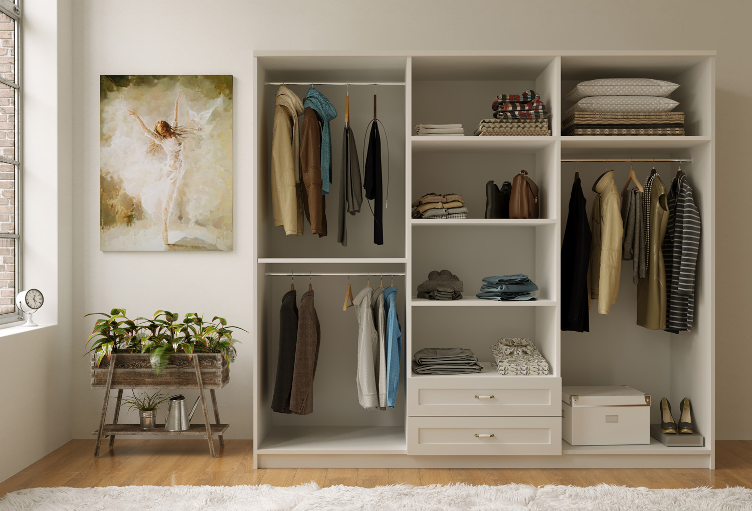 Kardelen Country 6 Door, 2 Drawer Wardrobe