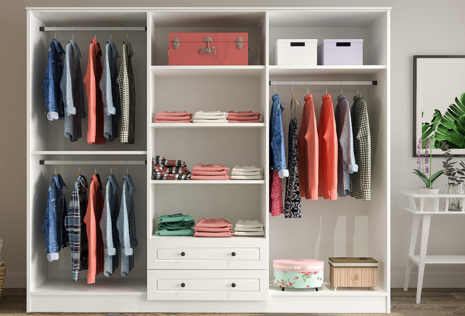 Beyza Country 6 Door, 2 Drawer Wardrobe