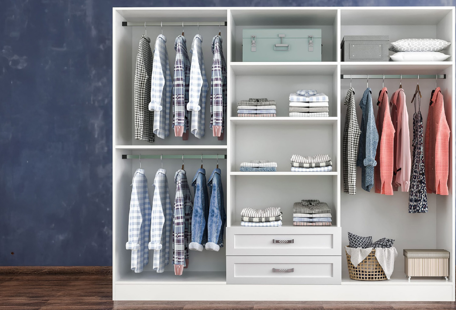 Cemre Country 6 Door, 2 Drawer Wardrobe with Mirror
