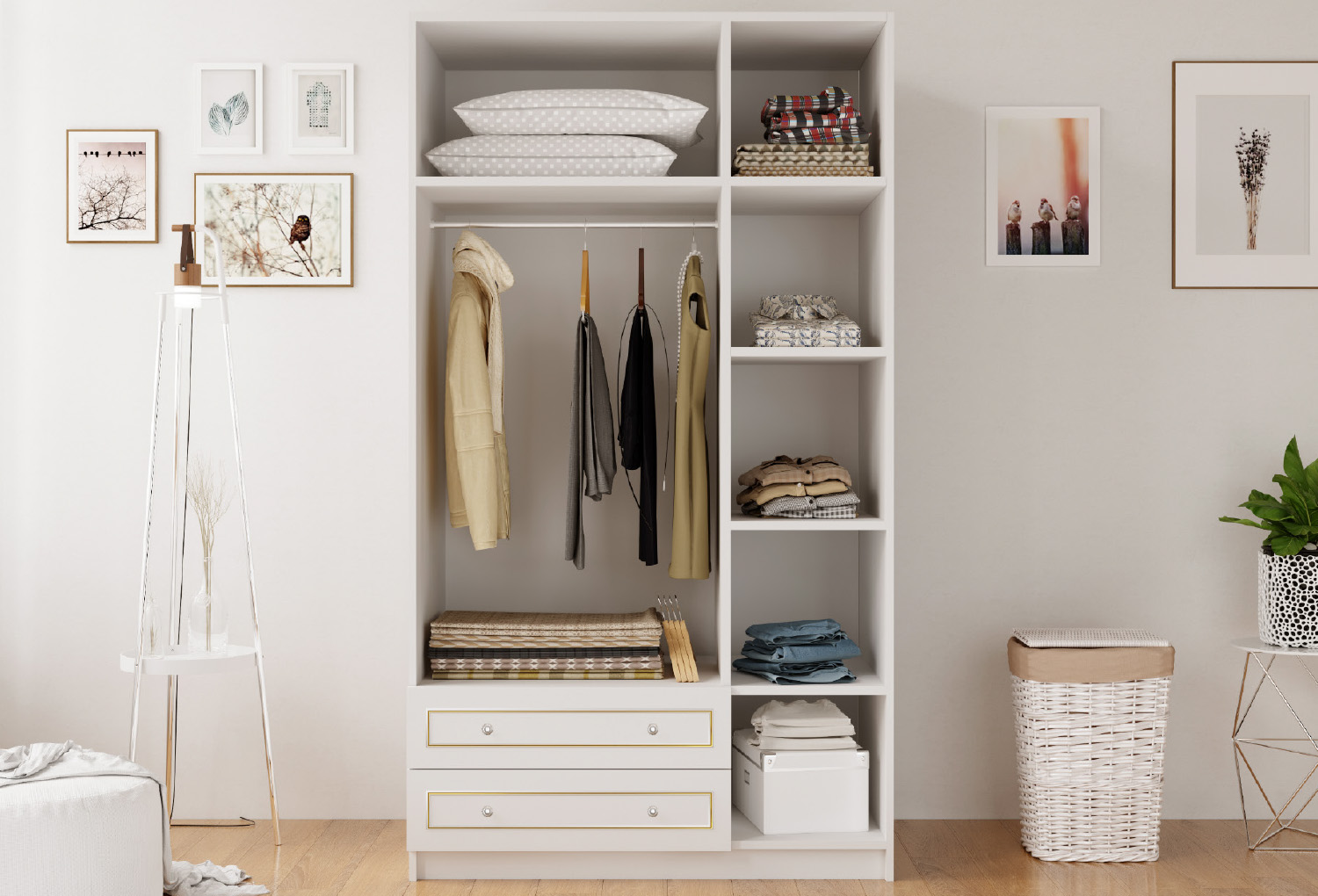 Gold Country 3 Door, 2 Drawer Wardrobe with Mirror