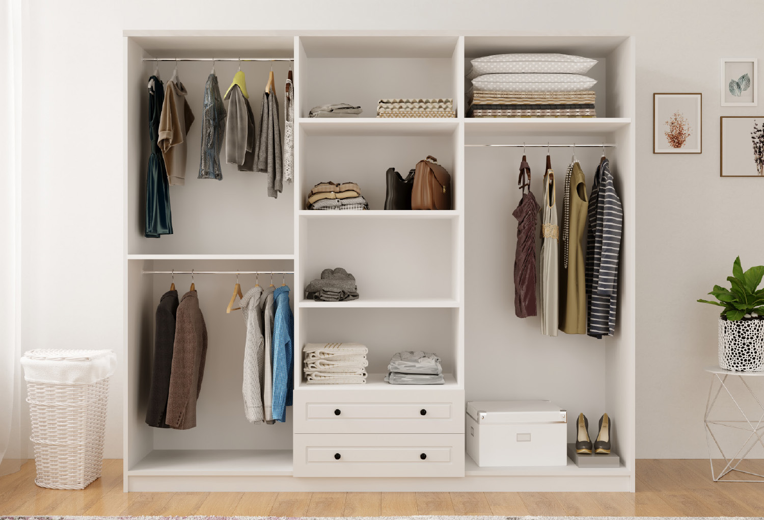 Diva Country 6 Door, 2 Drawer Wardrobe with Mirror