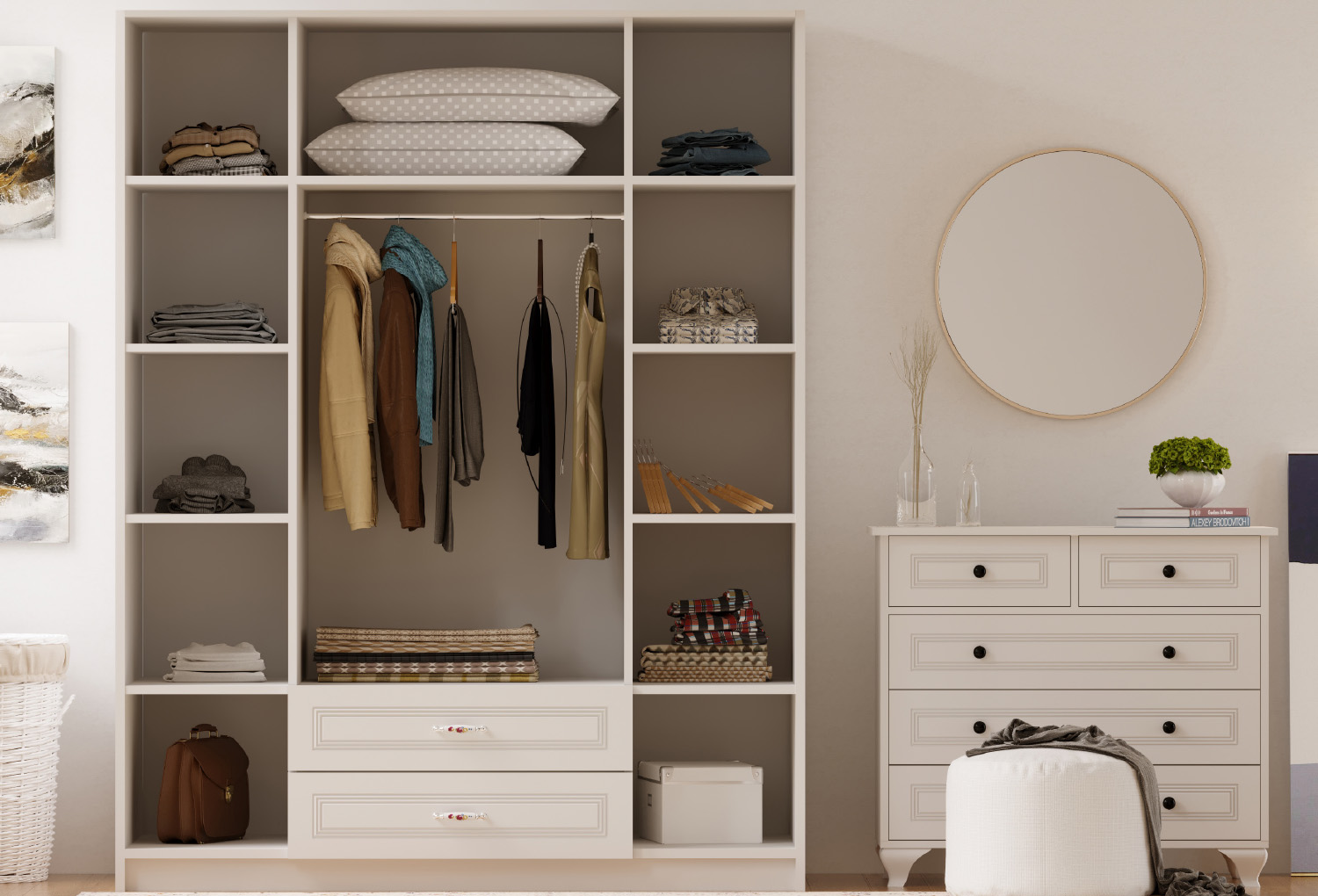 Asil Country 4 Door, 2 Drawer Wardrobe