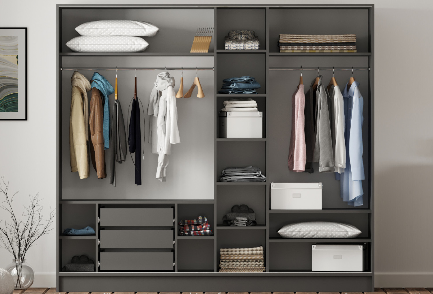 Prestij Paris Sliding-Door Mirrored Mega Wardrobe