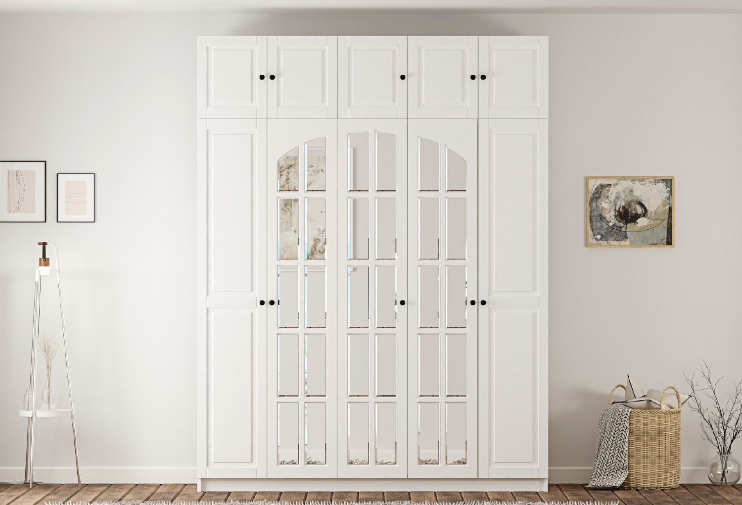 Beyza Country 5 Door Wardrobe with Shelves