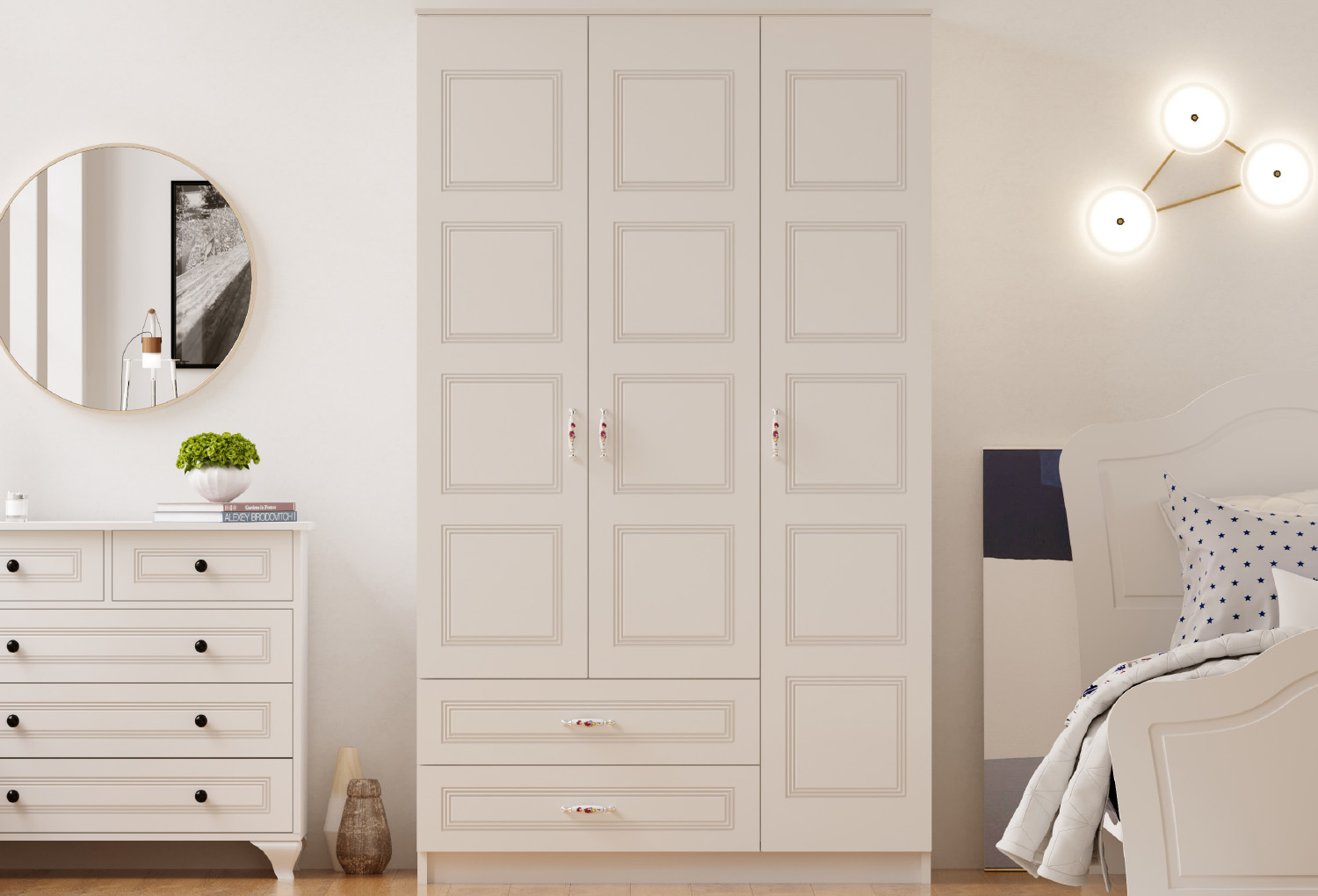 Asil Country 3 Door, 2 Drawer Wardrobe
