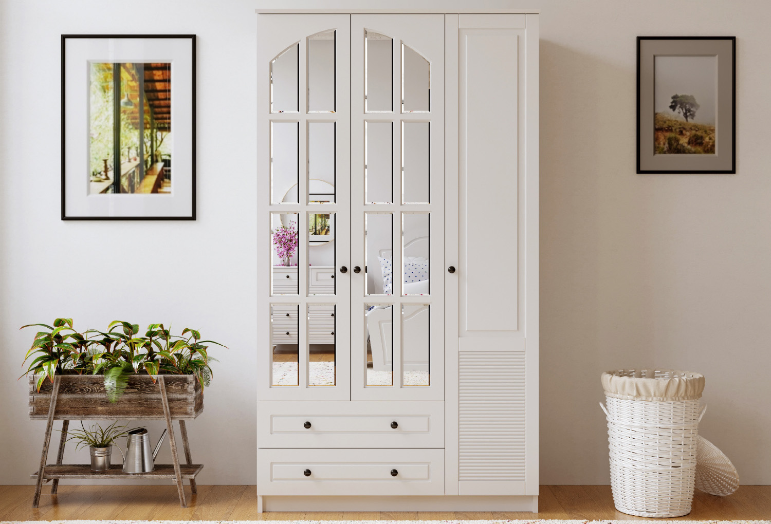 İzel Country 3 Door, 2 Drawer Wardrobe