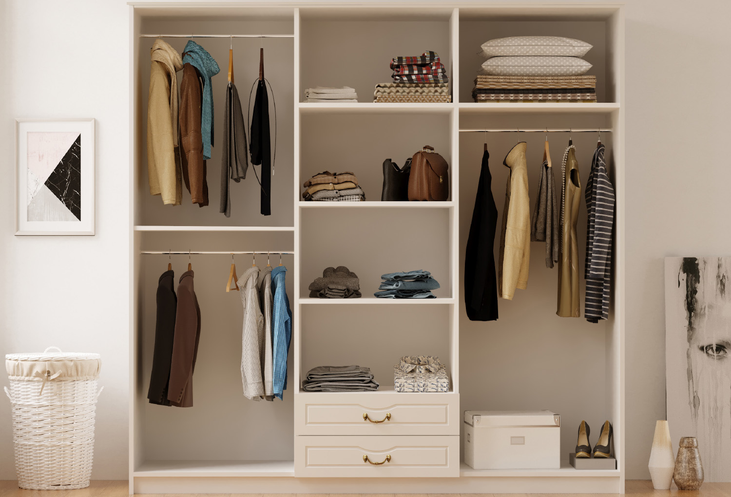 Yağmur Country 6 Door, 2 Drawer Mega Wardrobe