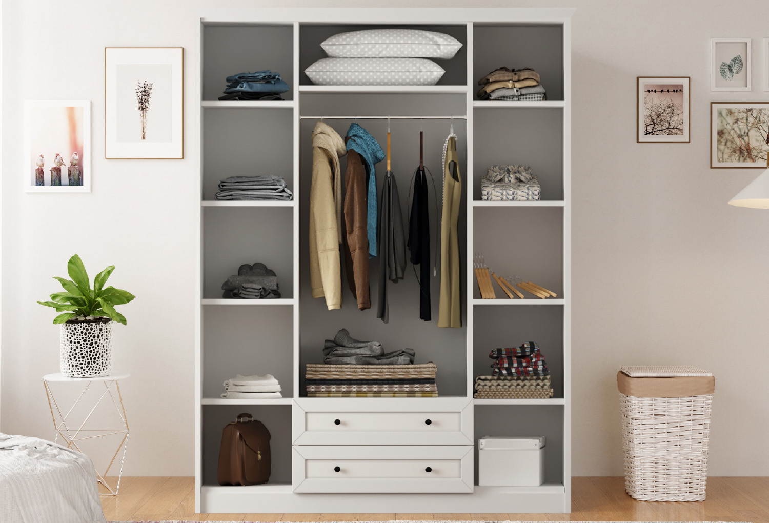 Rumy-S1 Country 4 Door, 2 Drawer Wardrobe