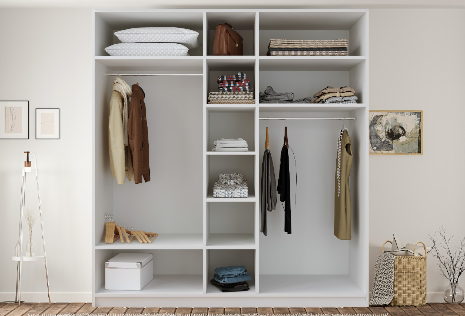 Beyza Country 5 Door Wardrobe with Shelves
