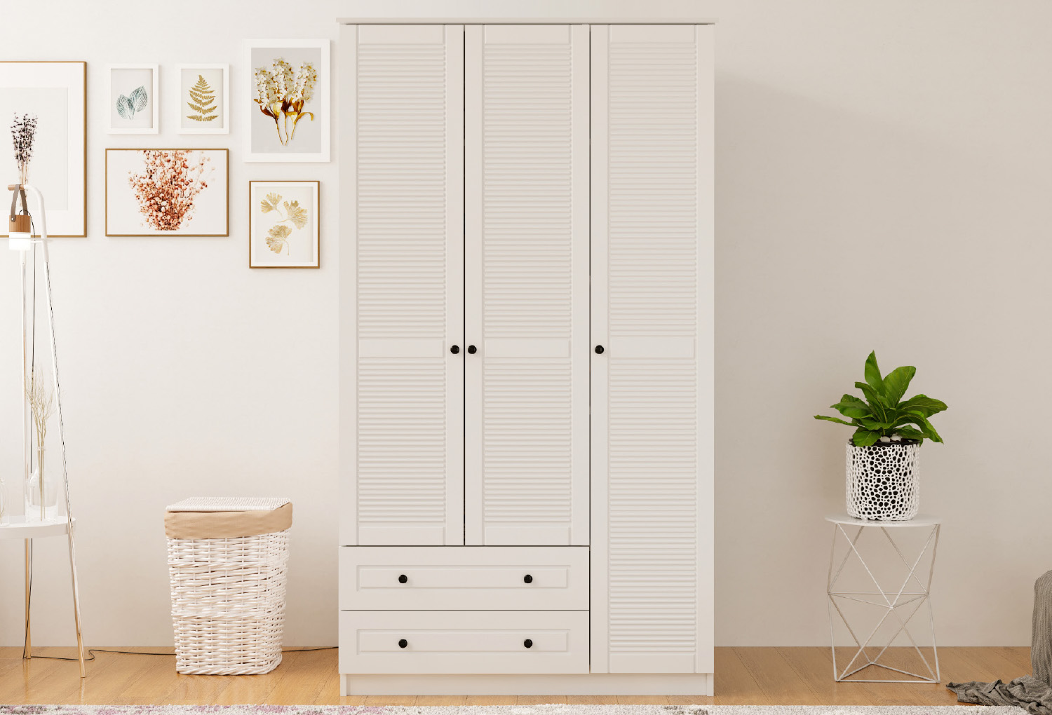 Diva  Country 3 Door, 2 Drawer Wardrobe