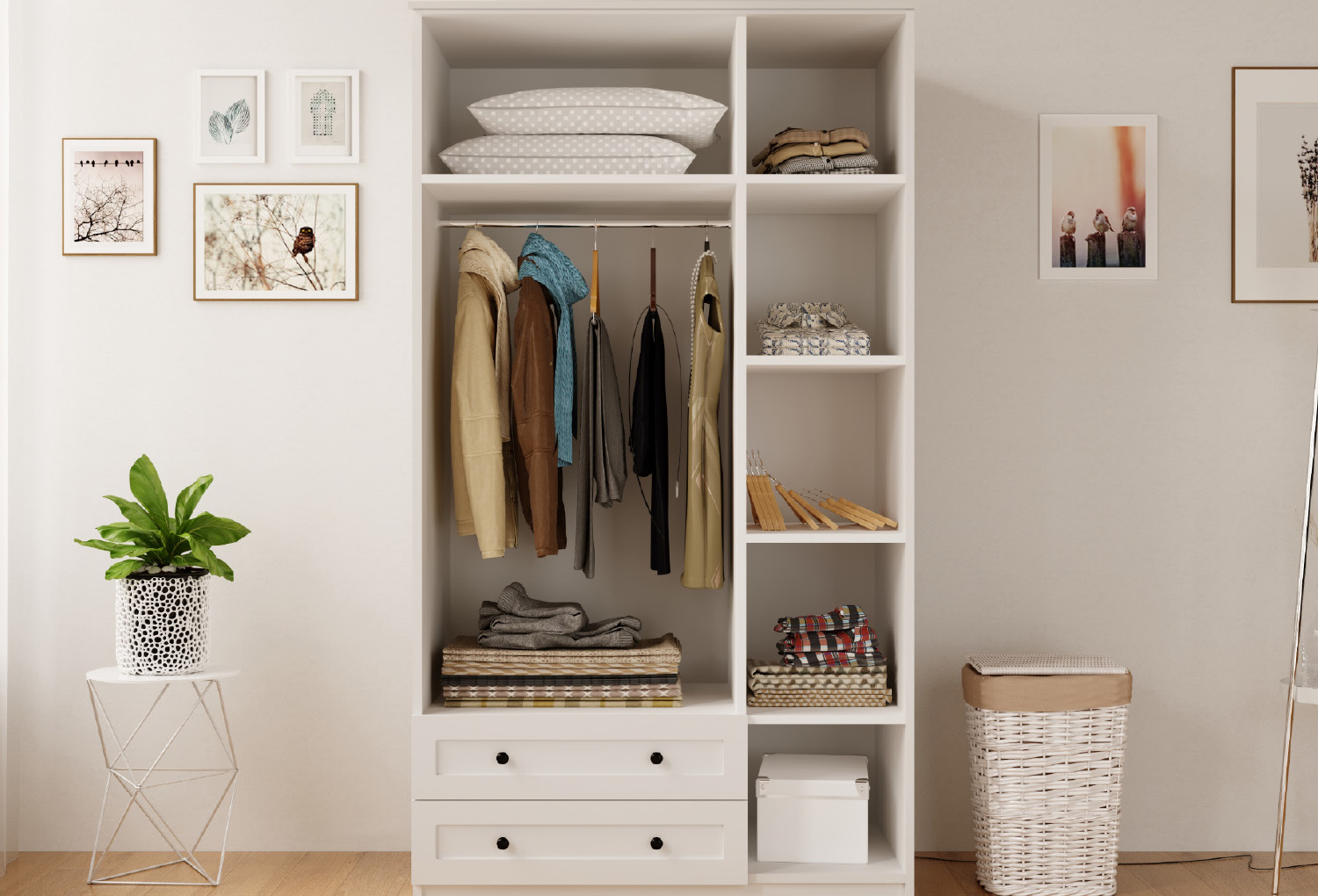 Estelya Country 3 Door, 2 Drawer Wardrobe