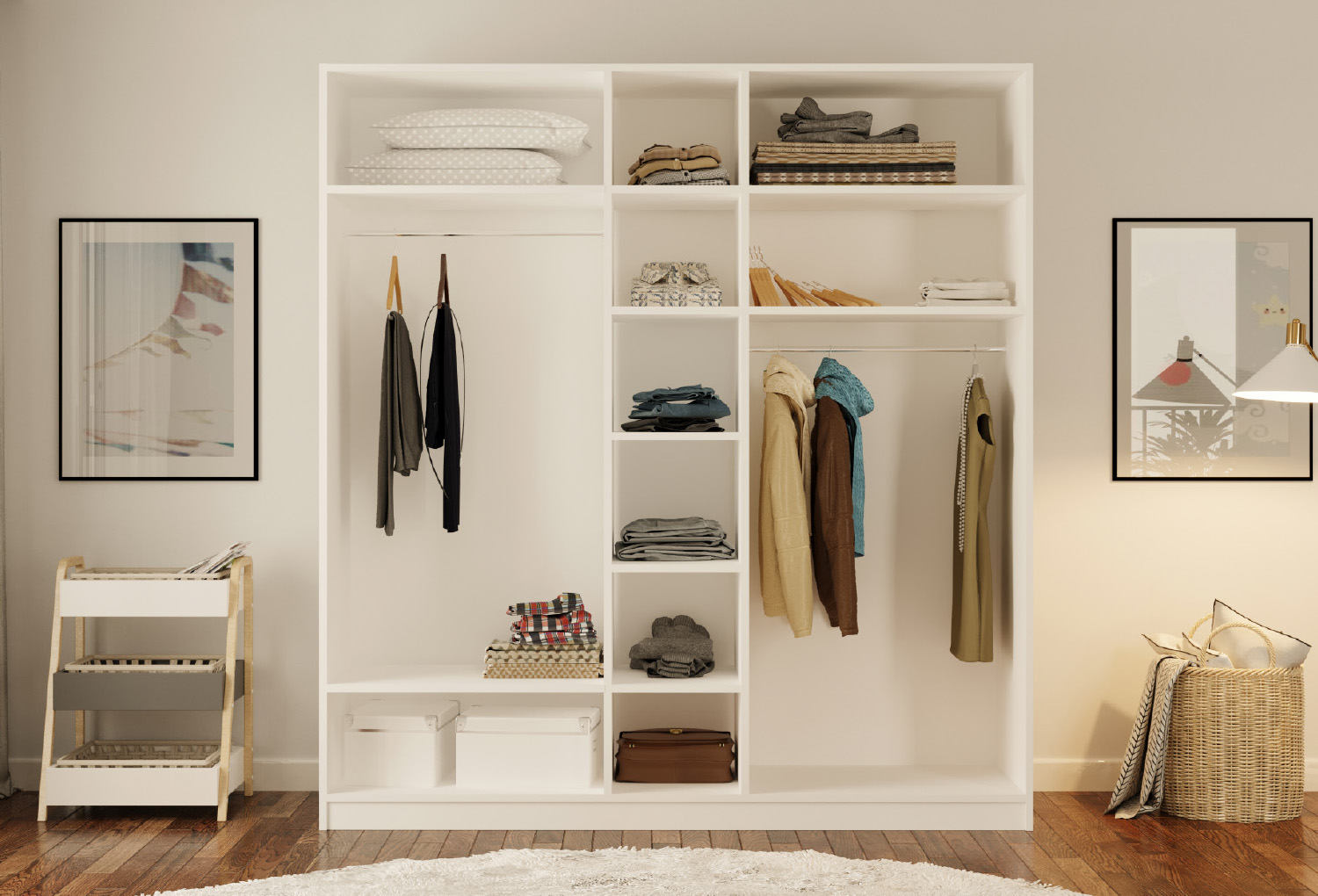 Grey Country 5 Door Wardrobe