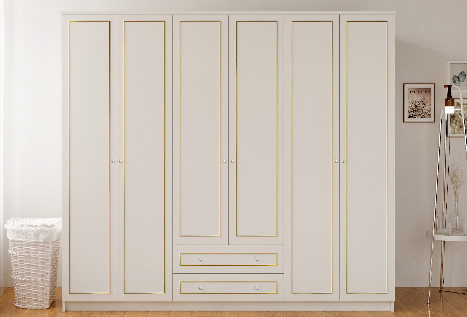 Gold Country 6 Door, 2 Drawer Wardrobe